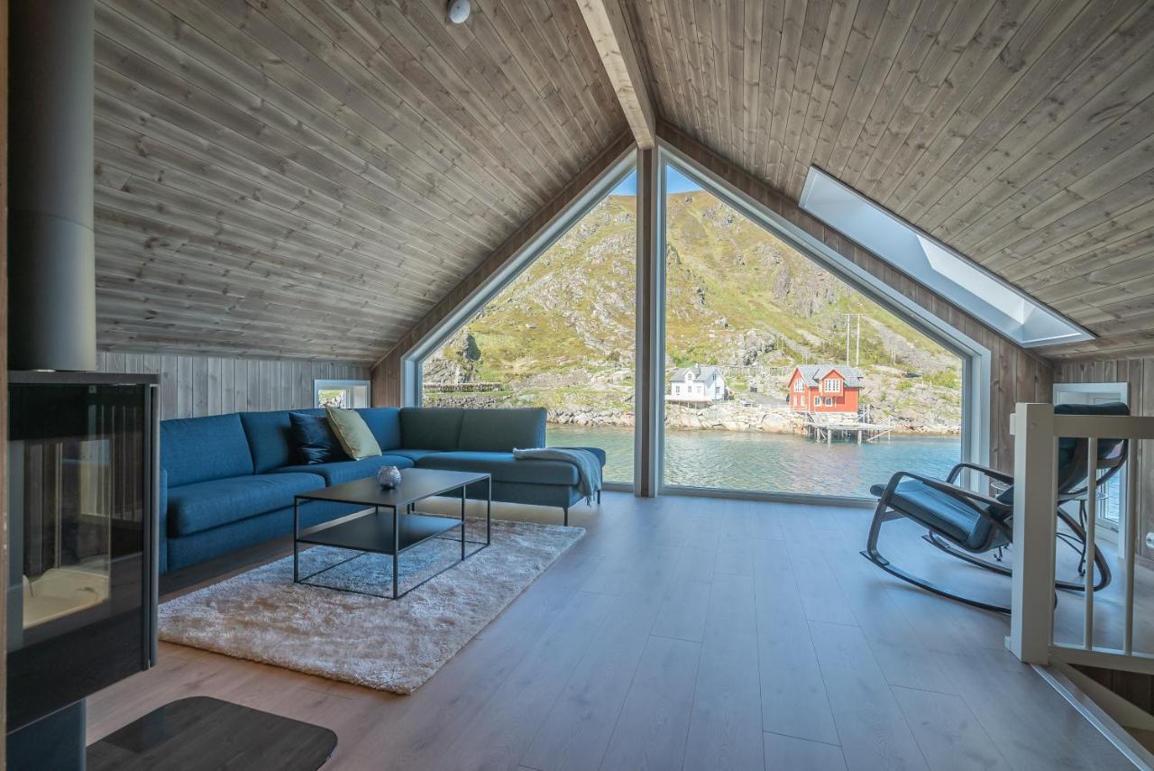 Вилла Seafront New Cabin In Lofoten Баллстад Экстерьер фото